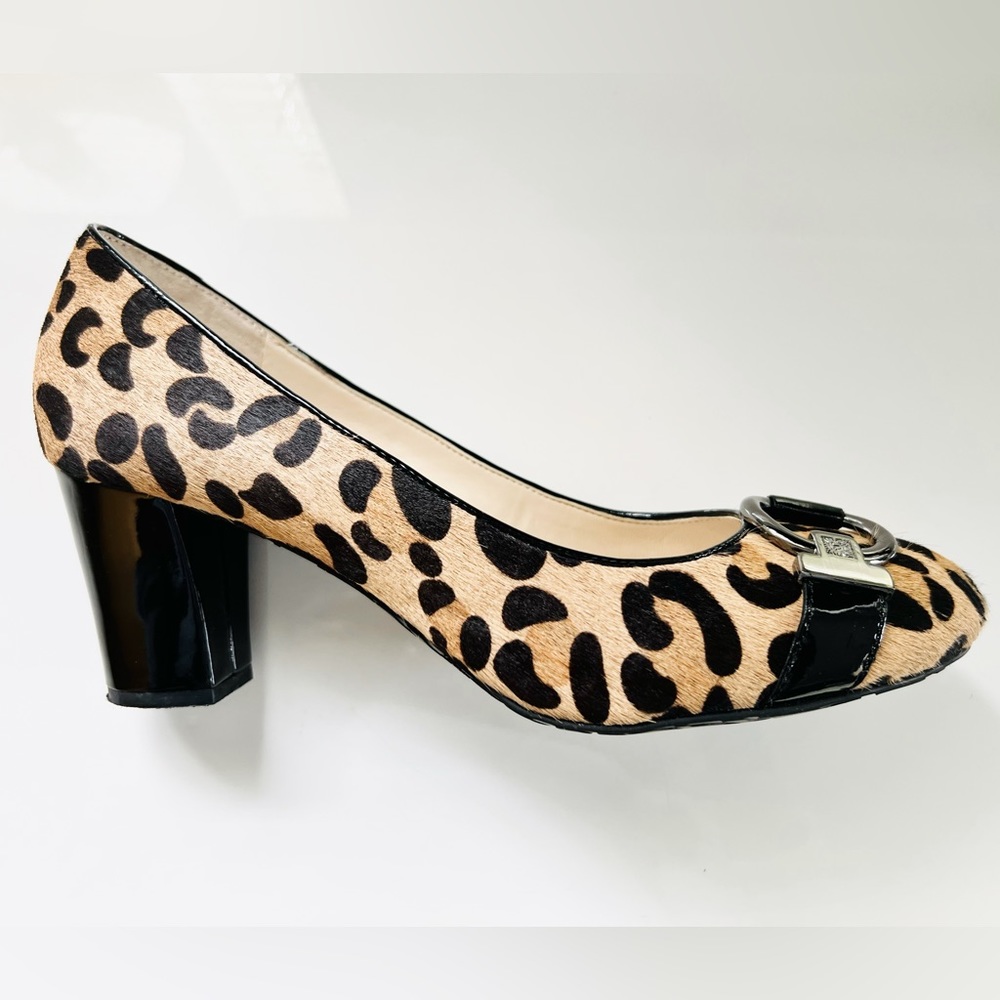 Anne Klein iFlex Fielding Leopard Calf Hair Block Heel
